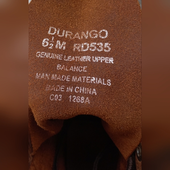 Durango Women’s Mid-Calf Kiltie Brown Leather Western Boots Size 6.5M US - Picture 15 of 17